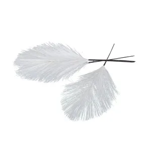 Syntetiska fjädrar trådad vita 12 st image