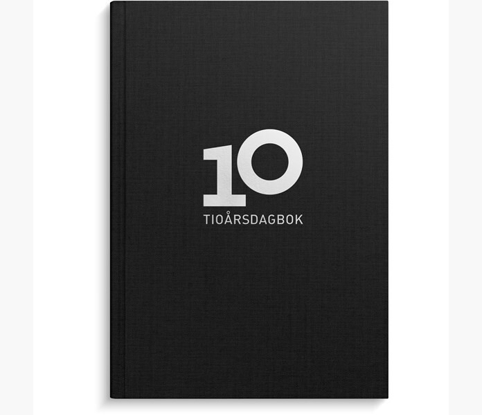 10ars dagbok svart linnetextil image
