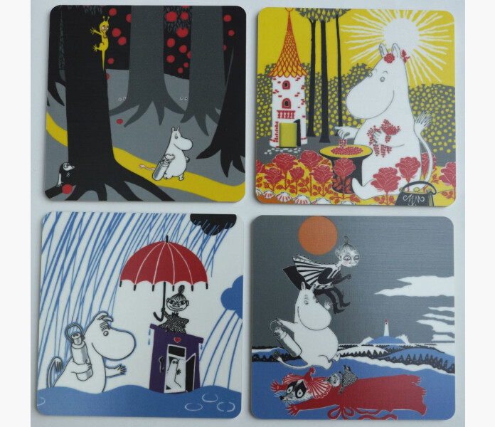 Glasunderlagg Mumin Clasics 4st 9x9cm kuva