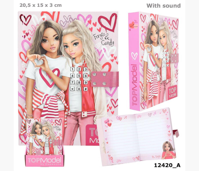 TopModel dagbok med kod musik .. image