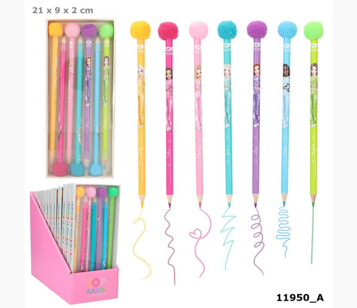 TopMoel fargpennor pompom set kuva