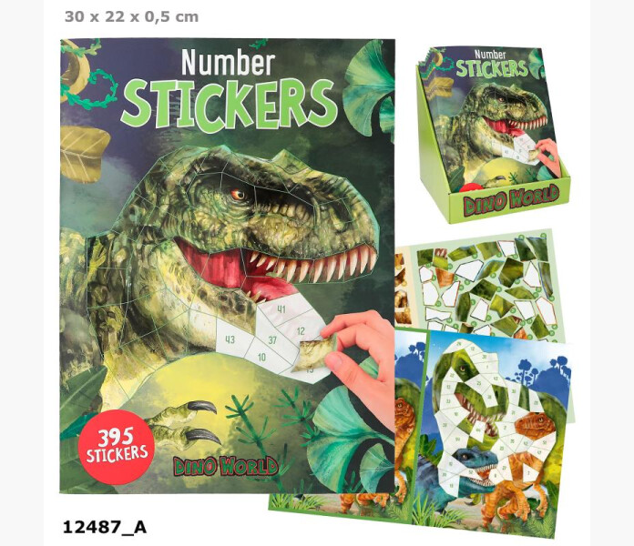 Dino world number stickers image