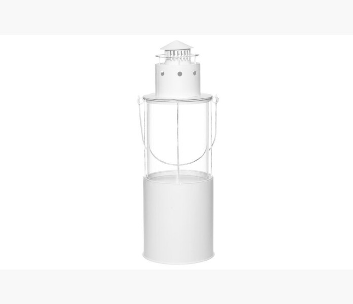 4Living Lykta Fyr Rahe vit metall 51cm image