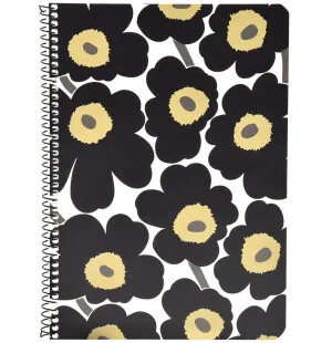 Marimekko spiralhäfte A5/40 Unikko svart, linjer kuva