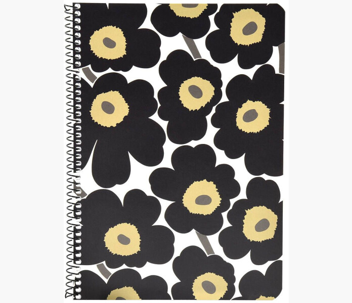 Marimekko spiralhafte A5 40 Unikko svart linjer image