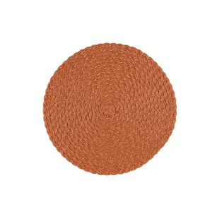 Bordstablett flätad rund 38cm, terrakotta image