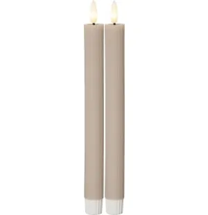 Led ljus Flamme Stripe antikljus 2st beige image