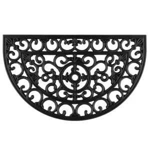 4Living Dörrmatta Ira plast, svart, halvmåne 45x75 image