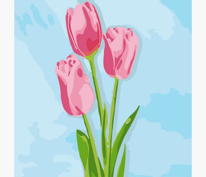 Nummermalning Rosa tulpaner kuva
