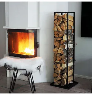 Vedställ i svart metall, 115cm image