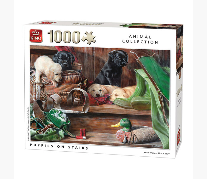 Pussel Puppies on stairs 1000bitar kuva