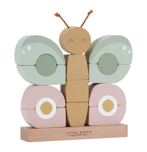 Pussel Little Dutch Stapelbar fjäril rosa 12mån image