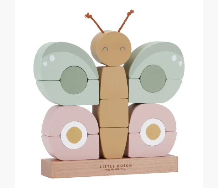 Pussel Little Dutch Stapelbar fjaril rosa 12man kuva