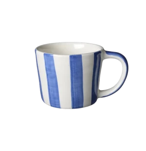 Bruka Design mugg Cappuccino blå vit randig image