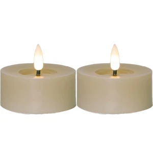 Flamme Flow LED tuikku 7cm beige 2-pack kuva