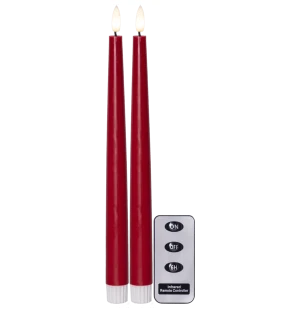 Flamme Slim LED antikljus 28,5 cm röd kuva