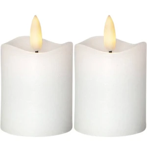 Flamme led blockljus 5cm 2 st. vita kuva