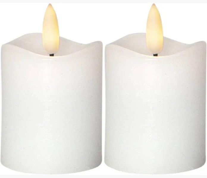 Flamme led blockljus 5cm 2 st  vita image