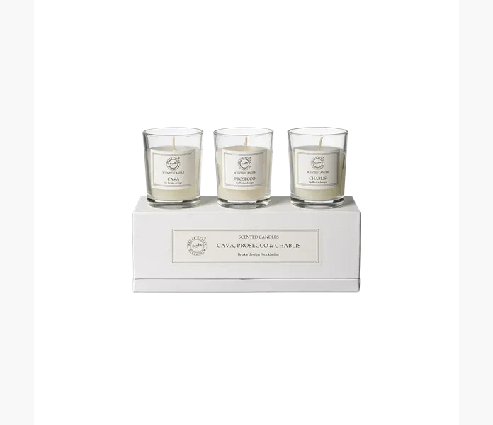 Doftljus mini Gift Box BRUKA Cava Prosecco Chablis Vit image