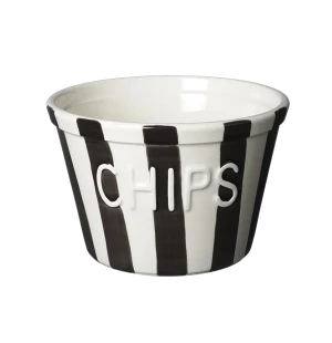 Bruka Design Chipsskål Stripes svart-vit image