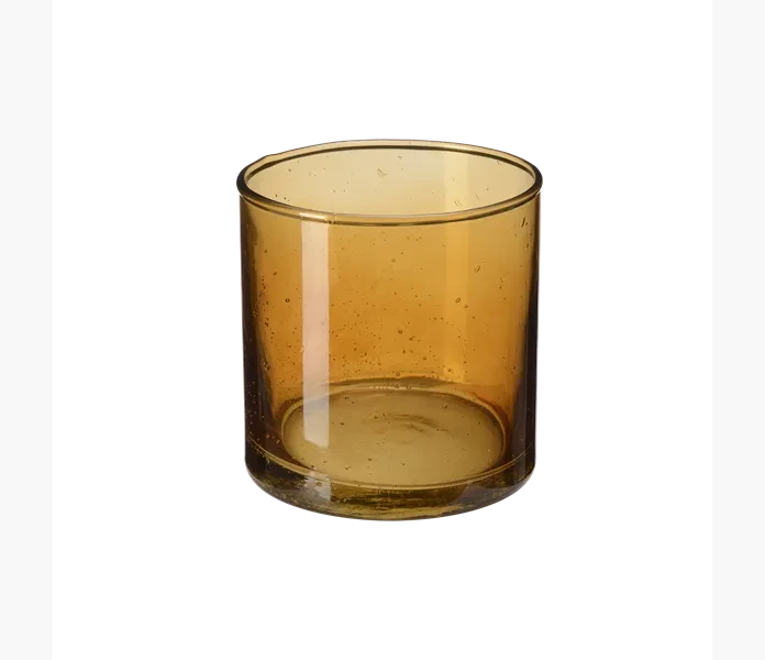 Lykta Bubbles Glas Cylinder 10x10cm Amber image