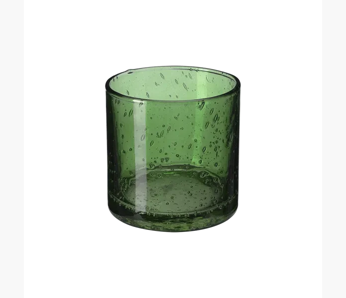 Lykta Bubbles Glas Cylinder 10x10cm Gron image