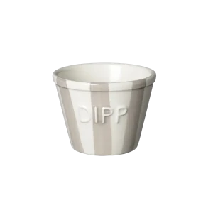 Bruka Design Dippskål grå m. vit text Stripes image