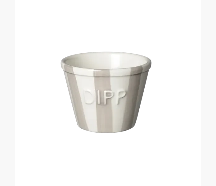 Dippskal Gra m vit text Stripes image