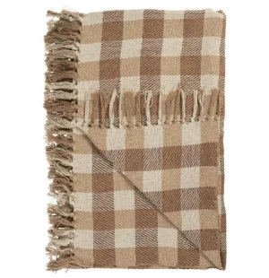 IBLaursen Pläd naturlig/beige/brun rutig, 130x160 image
