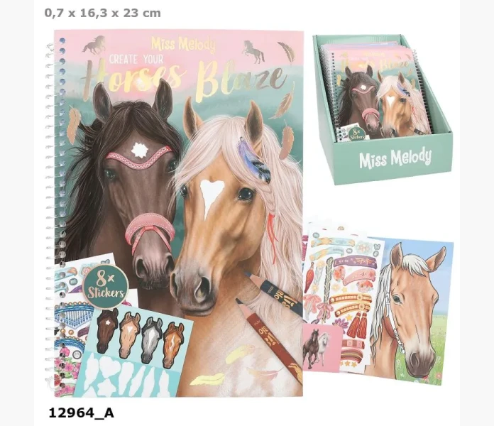 Miss Melody malarbok m klistermarken kuva