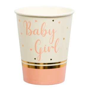 Pappersmugg 200ml 8st baby girl image