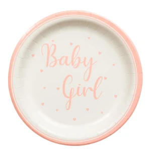 Pappersfat baby girl 8st 23cm image