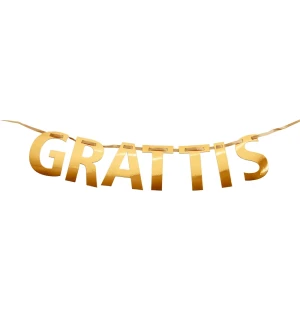 Grattis banderoll guld 2m image