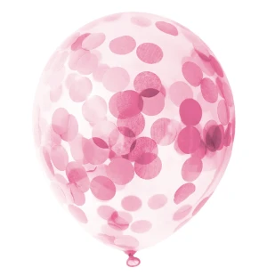 Ballonger konfetti rosa, 6st, 30cm image