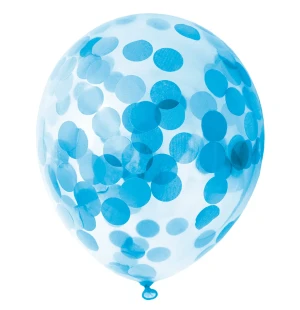 Ballonger konfetti blå, 6st, 30cm image