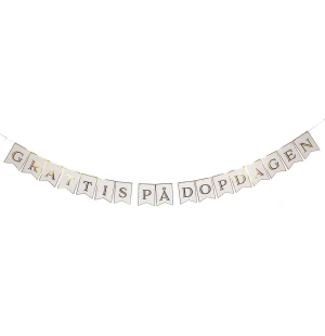 Banderoll, Grattis på dopdagen, 3,5m, guld image