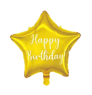 Folieballong Happy B.day guld stjärna, 35cm image