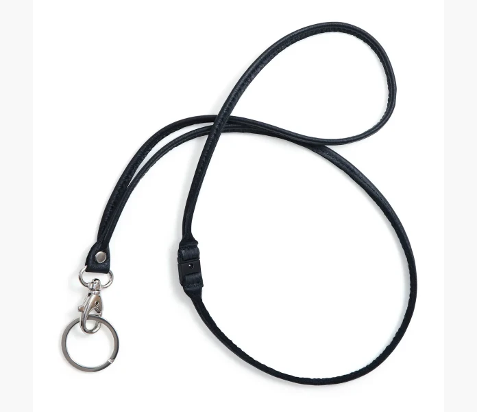 Nyckelhalsband i lader svart 47cm kuva