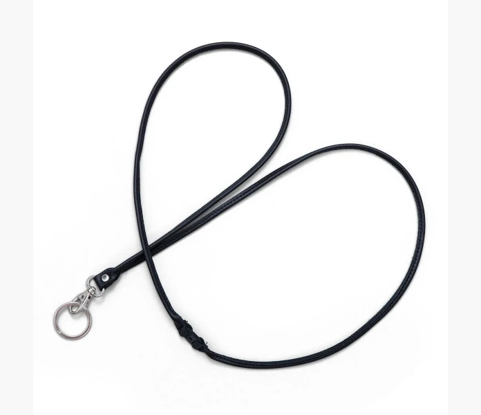 Nyckelhalsband i lader svart 124cm kuva