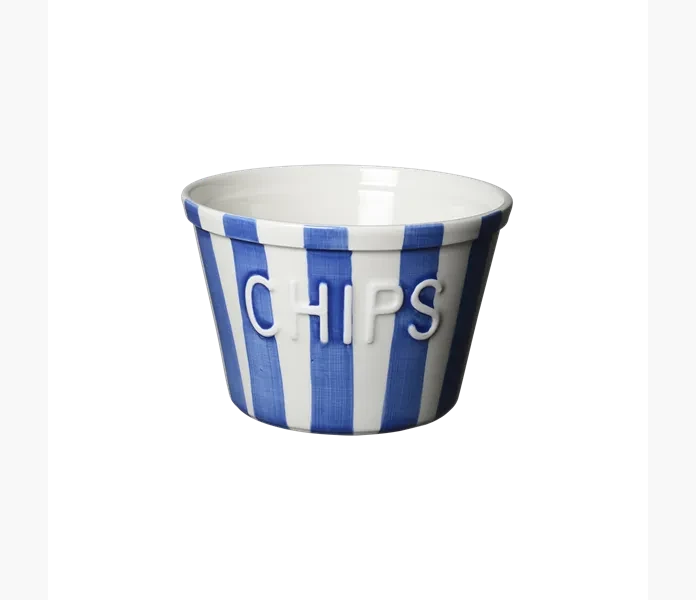 Chipsskal Bla m vit text Stripes image