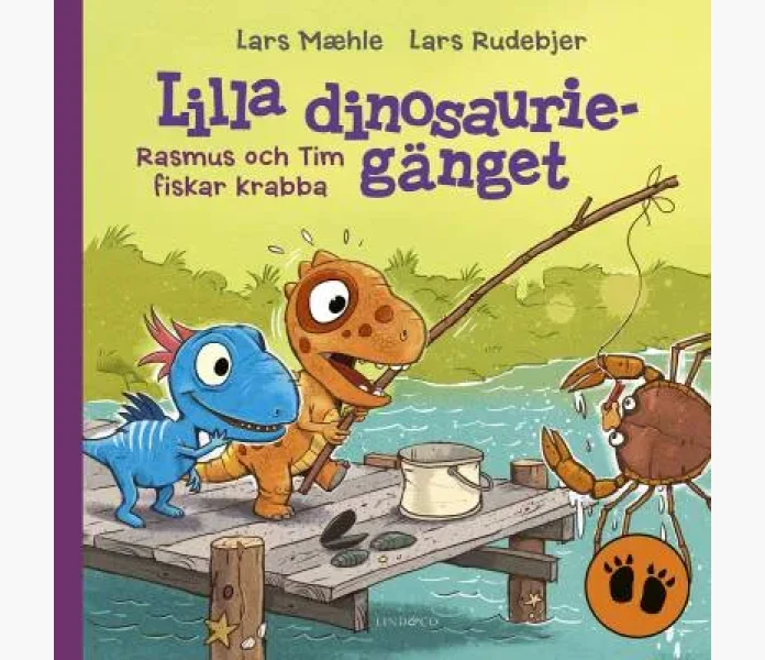 Lilla dinosaurieganget  Rasmus Tim fiskar krabba kuva
