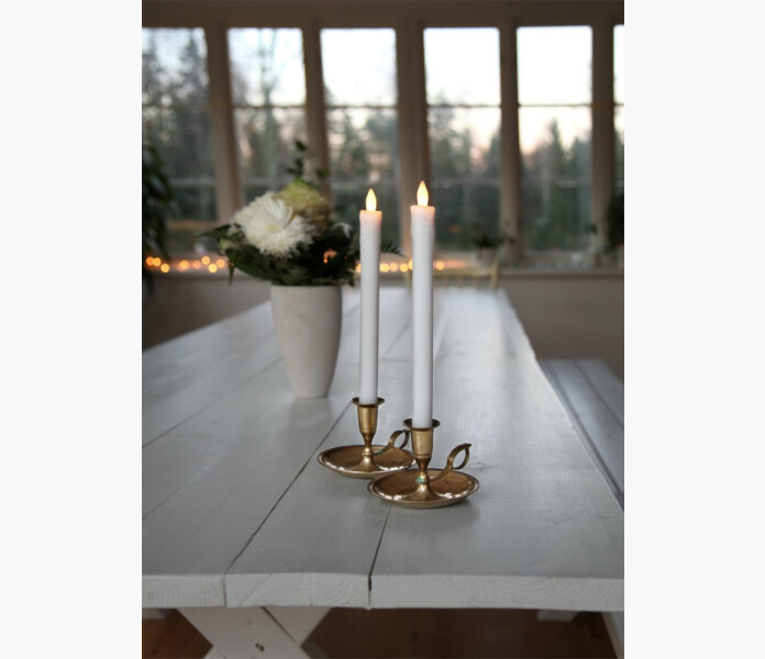 Led vax kronljus 2 st. vita   image