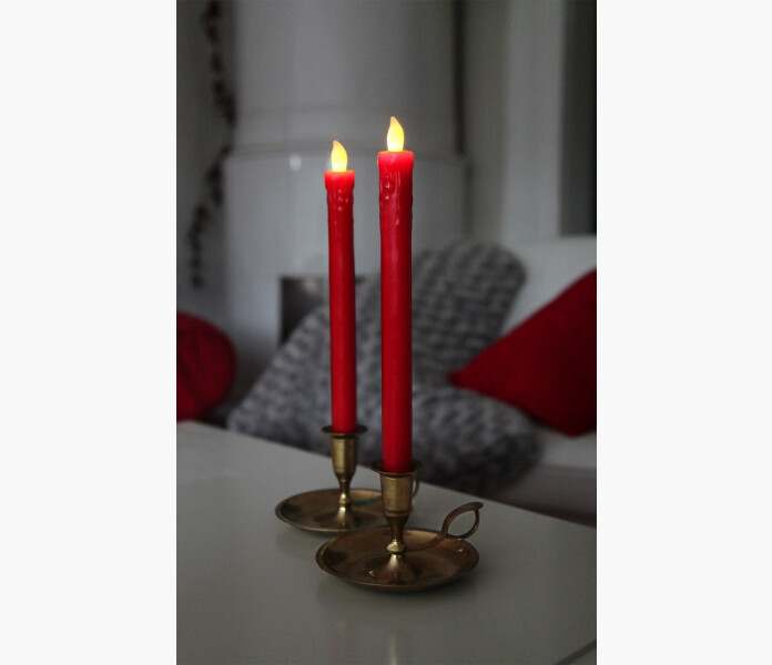 Led vax kronljus 2 st. roda   image