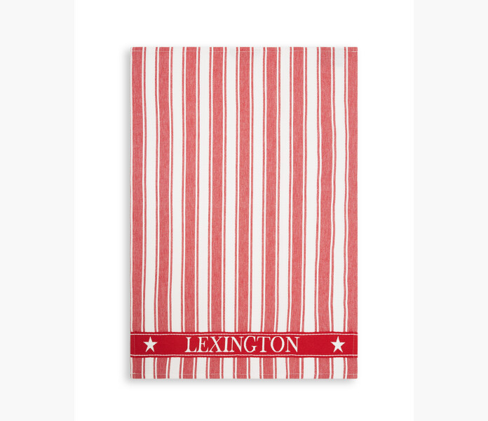 Icons Cotton Twill Waffle Striped Kitchen Towel redwhite kuva