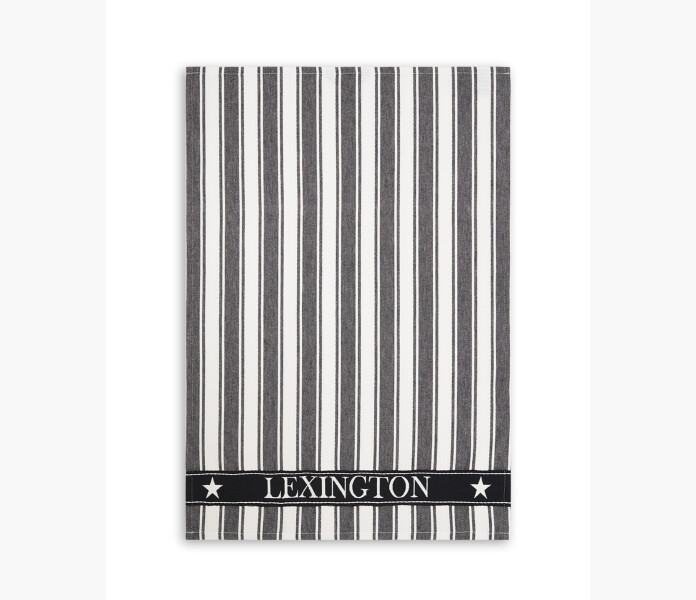 Icons Cotton Twill Waffle Striped Kitchen Towel blackwhite kuva