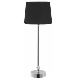 Liam Bordslampa krom/svart + svart rund skärm image