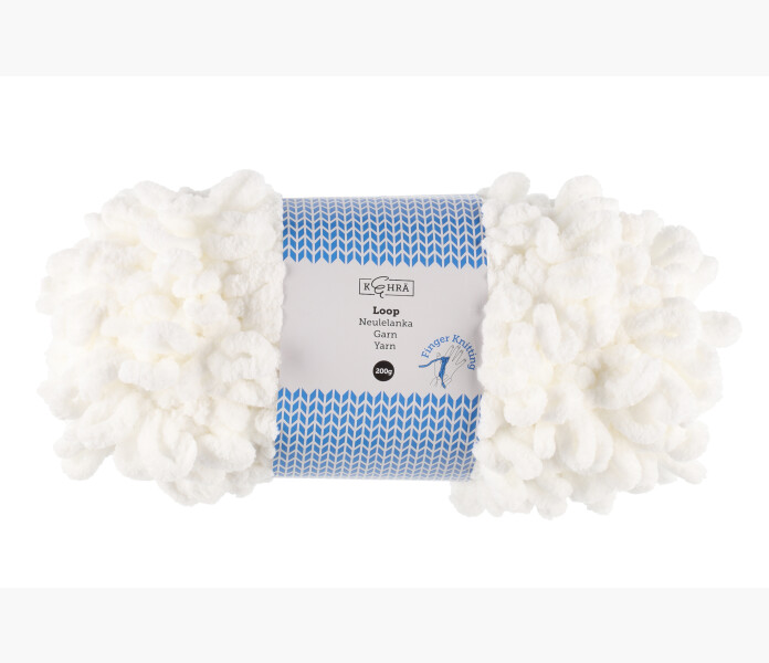 Kehra Knitting yarn Loop white 200 g kuva