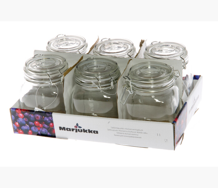 Marjukka Glass jar with clip top 1 L display1 image