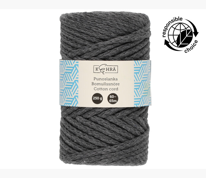 3 Kehra Cord yarn dark grey 250 g 100 aterv.bomul image