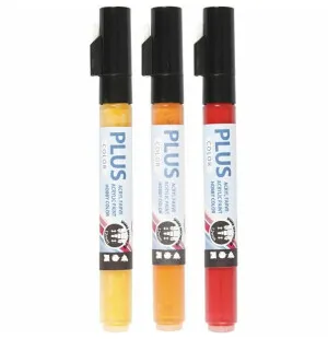 Plus color akryltusch röd, pumpa, gul 3st. set kuva